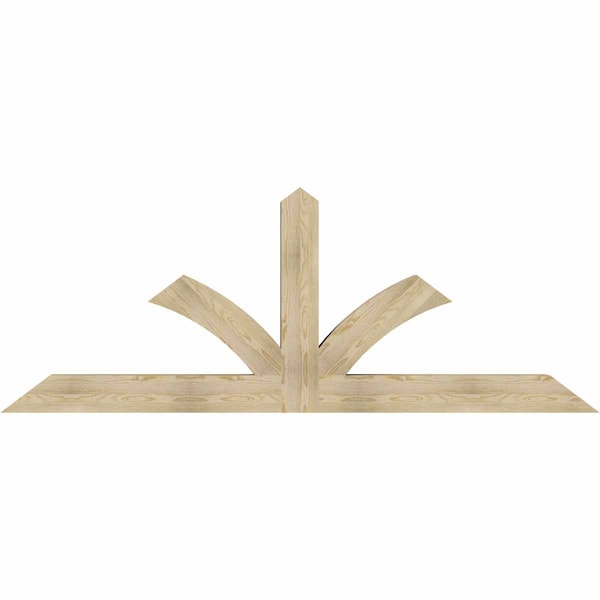 Ekena Millwork Richland Rough Sawn Timber Gable Bracket, Douglas Fir, 96"W x 36"H x 6"D x 6"F, 9/12 Pitch GBW096X36X0606RIC00RDF - main